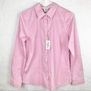 Van Heusen Pink Gingham Slim Fit Button Down Shirt NEW